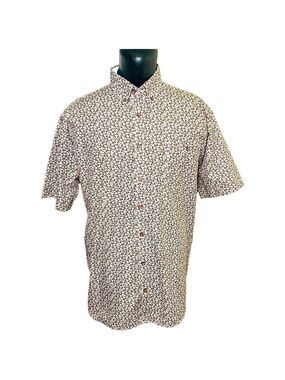 MARCO Floral Casual Button Down Shirt Cotton Relax Fit Short Sleeves Top Sz 1X B